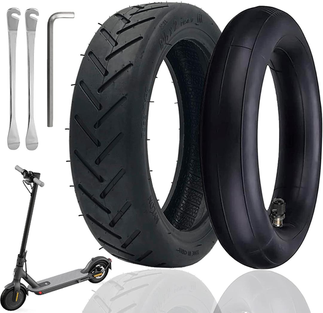 8.5'' Tire&Tube, 8 1/22 Electric Scooter Tire Replacement Wheels for Gotrax Gxl V2/Xiaomi M365,8.5x2 Spare Wheel Tires for Front Rear Replacement Tires Durable Butyl Rubber Tiresinner+outer