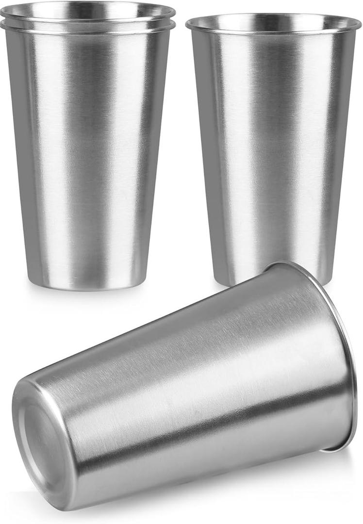 4Pack 16 oz Stainless Steel Pint Cups,Stainless Steel Cup,Pint Cup Tumbler