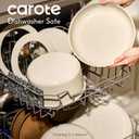 CAROTE 25PCS Ceramic Cookware Set, Pots and Pans set Non Stick, RV Kitchen Cooking Set Removable Handles, Oven Safe, Induction Cookware, Non-toxic Kitchen Cooking Set, PFAS and PFOA Free (Oatmeal)