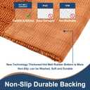 Non Slip Thick Shaggy Chenille Bathroom Rug Sets 2 Piece, Thickened Hot Melt Rubber Bottom Bath Mats for Bathroom, Bath Rugs Quick Dry Machine Washable for Shower (Burnt Orange, 32"x20" Plus 17"x24")