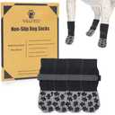 VALFRID Luxury Non-Slip Dog Socks with Thick Grips, Dog Shoes for Hot Pavement, Traction Control on Hardwood Floor, Dog Booties for Small Medium Large Dogs M (4 pieces)