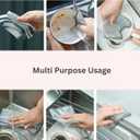 3 x Non Scratch Wire Dishwashing Rag, 8 Pack Double Layer Reusable Wire Dishcloth, Silver Mesh Metal Cleaning Cloth for Pots, Pans, Sink, Steel Cookware, Wet & Dry Cleaning