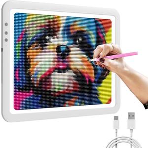 iVAOOZE Rechargeable Battery Powered Light Box for Tracing, A4 Wireless Lightbox Light Copy Board Light Table for Drawing Sketching HTV, Super Bright Light Pad for for Cricut Vinyl, Weeding Tool