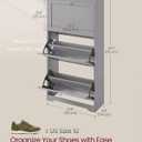 VASAGLE Shoe Storage Cabinet with 3 Flip Drawers, Slim, Holds 12‑20 Pairs, 9.5"D x 23.6"W x 47.7"H-shoe cabinet