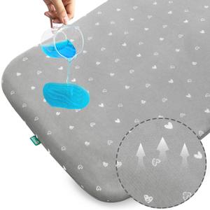 Bassinet Mattress Pad 33" x 20" x 1, Fits Baby Delight, YADAQE, Koolerthings, Angelbliss and Other Bedside Sleeper, Waterproof Lining Breathable Soft, Baby Foam with Removable Zippered Cover (Grey)