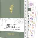 Planner 2026-2027, Weekly and Monthly Planner with Tabs from Jan 2026 - Dec 2026, A5 Hardcover Academic Calendar with Date for School & Office Schedule, 5.8" x 8.3", Sage Green