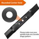 GX20250 Mower Blades for John Dee re 48 inch Deck, GY20568 High Lift Blades Compatible with John Dee re L120 L130 L2048 L2548 2148HV 48" Deck Lawn Tractor, Replace 330-619, 3 Pack