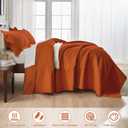 Qucover Alaska King Bedspread, Extra Wide Oversized King Bedspread 132x 120, 3 Piece Soft Microfiber Lightweight Oversized King Quilts Set, Vintage Persian Pattern, Burnt Orange