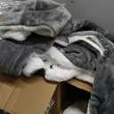 Bedsure Heated Blanket Wearable Shawl - Electric Wrap Poncho Blanket Hoodie for Adult, Birthday Gifts for Mom Women, Sherpa Heating Throw with 4 Time Settings & 6 Heat Settings, 55x64 inches, Grey