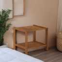 Furinno FG19840T Tioman Hardwood Mississippi Side Table, Natural, 18.9"D x 20.5"W x 17.9"H