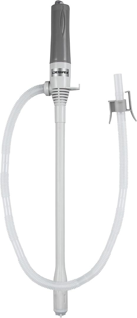 DEWAY Automatic Fuel Transfer Pump - 3X More Powerful D Battery Powered, Extra Long Hose Fits All Size Cans, Portable Liquid Pump Transfers Gasoline, Water & More at 2.6 Gal/Minute
