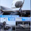 Long-arm Wireless Magnetic Car Phone Holder Mount with Cooling Fan & RGB Lights, 15W Fast Charging Auto-Rotate Charger for iPhone 17/16/15/14/13/12 S25 Samsung Google, Car Air Vent Mount