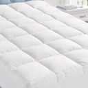 Fracho Cotton Mattress Topper Twin XL Size, Extra Thick Pillow Top Mattress Pad Cover with Breathable Pure Cotton Surface, Cooling Plush Bed Topper for Back Support, 8-21" Elastic Deep Pocket,White