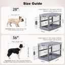 ZOMISIA Collapsible Dog Crate for Large Dogs - 36"L Heavy Duty Dog Kennel No Tools Required with 4 Sides Steel Foldable Cage for Dogs Indoor Furniture, Portable Carrier with 2 Smooth Wheels, Gunmetal