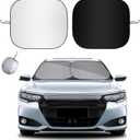Kewucn 2 PCS Car Windshield Sun Shade, Foldable Sunshade for Car Front Window and Interior Sun Protection, Windshield Shade for Sun Heat and UV Rays, Car Accessories(31''28", Sliver)