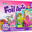Klever Kits Princess Foil Art Kit for Kids - Arts & Crafts Supplies, Mess Free Coloring, Foil Foam Stickers, Creative Travel Toys, Birthday Gifts for Boys & Girls Ages 4 and Up