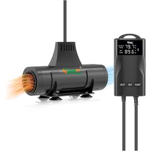 hygger Aquarium Heater with Upgrade Water Circulatio,Submersible Fish Tank Water Heater Digital Display,Auto Temperature Control for Freshwater Saltwater Safety Shut-Off Protection (500W,66~135Gal)
