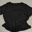 Women Short Sleeve Workout Shirts Open Back Tops Casual Yoga Y2k Athletic Gym Slouchy Crop Running Tees (Medium, Black)