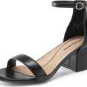 DREAM PAIRS Womens Low-Chunk Low Heel Pump Sandal (8)