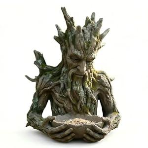 Tree Intergrted Bird Feeding, Outdoor Millennial Ancient Tree Bird Feeder, Tree-face Shaped Outdoor Bird Feeder with a Hidden Keyhole Hook, a Unique Garden and Patio Decoration, Ideal for Bird Lovers