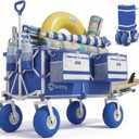 Sekey Heavy Duty Beach Wagon with 9" Big Sand-Proof Wheels, 300L Oversized Foldable Beach Cart with Cooler| Adjustable Handle & Balloon Tires for Sand, Camping,Vacation