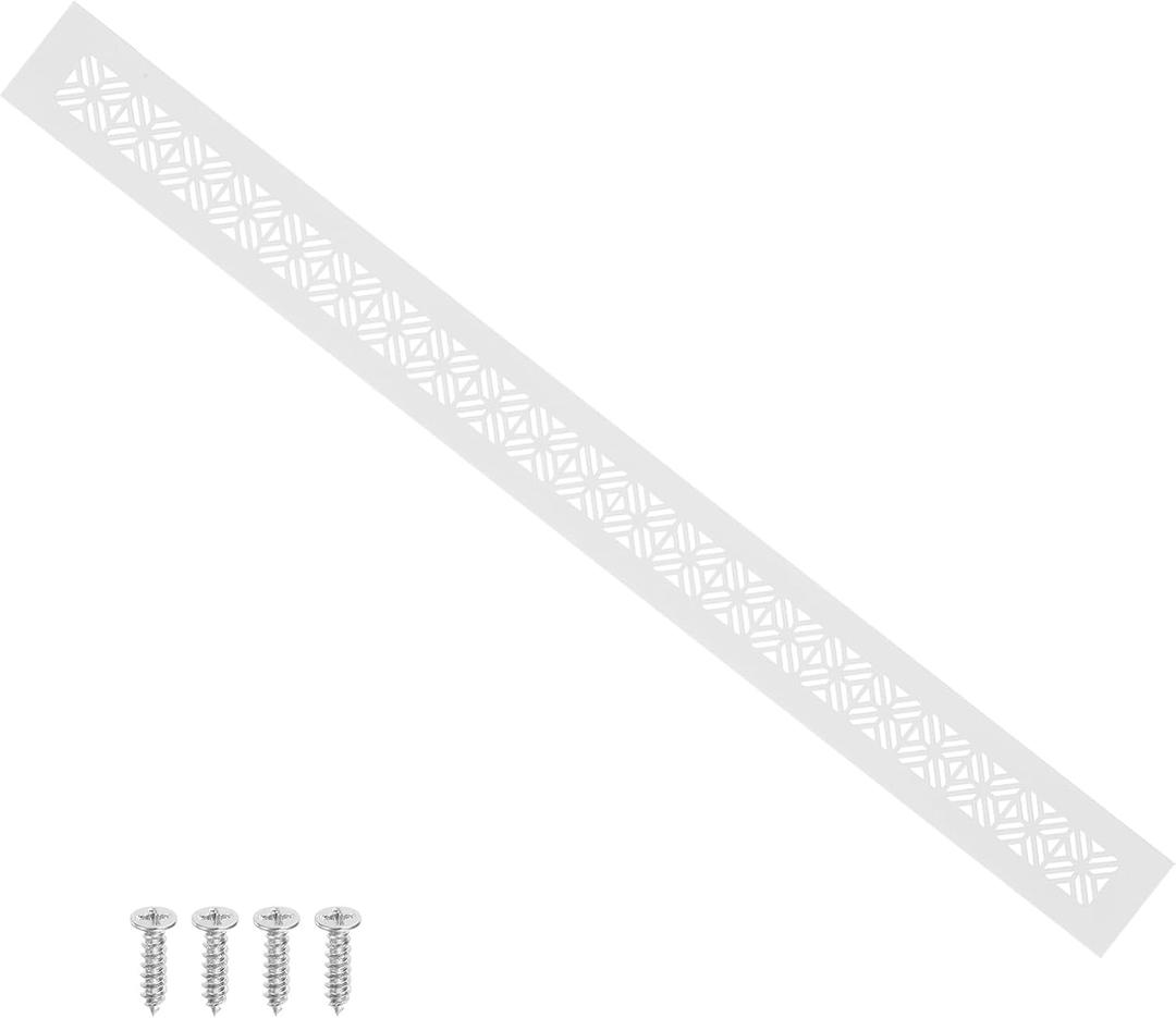 PATIKIL 24 x 2 Inch Door Air Vent Cover, Heavy Duty Aluminum Grille Ventilation Cover Louvered with Mounting Screws for Cabinet Wardrobe Door, White