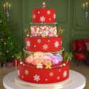 NPPLUS 2PCS Acrylic Fillable Cake Stand Cake Riser Cake Tier, Round Cylinder Display Riser Display Box, Decorative Centerpiece for Wedding Birthday Party (12" Dx4 H inch, 8" Dx4 H inch)