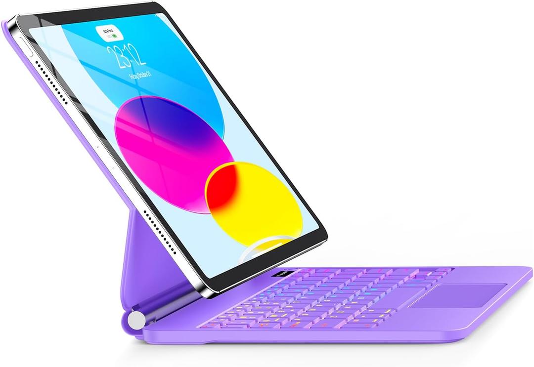 for iPad 11th (A16) & 10th Generation Case with Keyboard  Magic-Style Magnetic  Floating Cantilever Stand - Multi-Touch Trackpad Keyboard Case for iPad 11 inch 2025&10th Gen 10.9 inch (Light Purple)