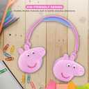 Peppa Pig - Kids Bluetooth Headphones, Wireless & Wired Over-Ear Headphones with Safe Volume, Adjustable Headband, Rechargeable Battery & Stereo Sound Perfect for School, Home, & Travel
