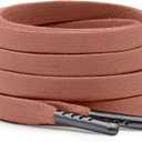 DELELE Flat Waxed Cotton Shoelaces: Wax Shoe Laces for Sneakers Boot 2 Pair (31 inch (80CM), 12 Tan With Deep Gray Metal Tips)