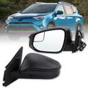 Left Driver side Door Mirror Compatible With 2016 2017 2018 Toyota RAV4 With Power Glass Manual Folding Black Replace#879400R210 TO1320345(3 Pins)