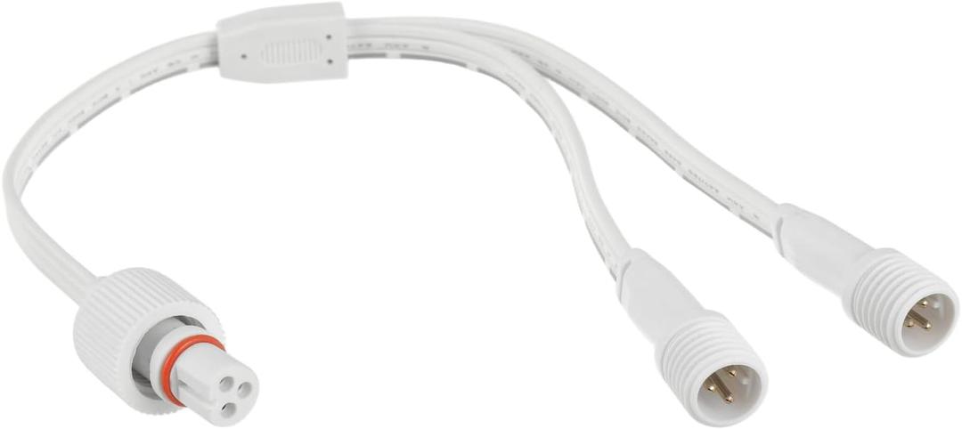 Y-Splitter for Permanent Outdoor Lights, Y-Shaped Extension Cable 1 Female to 2 Male, 3 Pin Power Cord for Dots String Light Compatible for H705A H705B H705C H706A H706B H706C