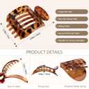 Atoden Flat Square Hair Clips Large Claw Clips for Thick Medium Thin Hair 6Pcs Non Slip Strong Hold Barrettes French Duckbill Accessories for Women Girls Leopard Tortoise Shell