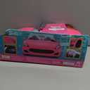 Barbie Convertible 2-Seater Vehicle, Pink Car with Rolling Wheels & Realistic Details, Gift for 3 to 7 Year Olds