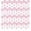 Plastic Glasses, Plastic Goblets Vintage Style Cordial Drinking Glasses for Wedding Reception, Grand Event Party Supplies (48, Pink)