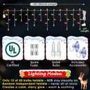 3 Pack Christmas Window Icicle Lights 3FT 50 Bulbs, Ideal for Most U.S. Standard Windows, Indoor String Lights for Window Decor, UL Certification (12 Random Twinkling Style,Multicolor)