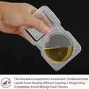 3 x 20 Sets Snack Condiment Containers with Lid, Disposable Double 2 compartments Dipping Container Refrige, Reusable Takeaway Sauce Dip Case Storage for Outdoor Sampling Travel Picnic Take-out (20)