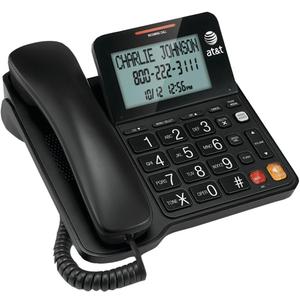 AT&T CL2940 Corded Phone with Speakerphone, Extra-Large Buttons and Tilt Display, Caller ID/Call Waiting, Audio Assist Volume Boost, Black