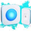 Wireless Doorbell 1200 Feet Waterproof Doorbells for Home with 36 Melodies 4 Volume levels, Flash Led Light (1 Receiver&1 Touch Button White) (1 Receiver 1 Button)