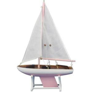 Handcrafted Nautical Decor It Floats 12" - Pink Floating Sailboat - Floating Sail Boat - Decorative Boat