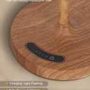 Cordless Touch Table Lamp, 4000mAh Rechargeable Small Desk Lamp with 3 Color Temperatures & Stepless Dimming, Portable LED Bedside Lamp for Bedroom, Living Room, Patio & Camping, Wood Grain