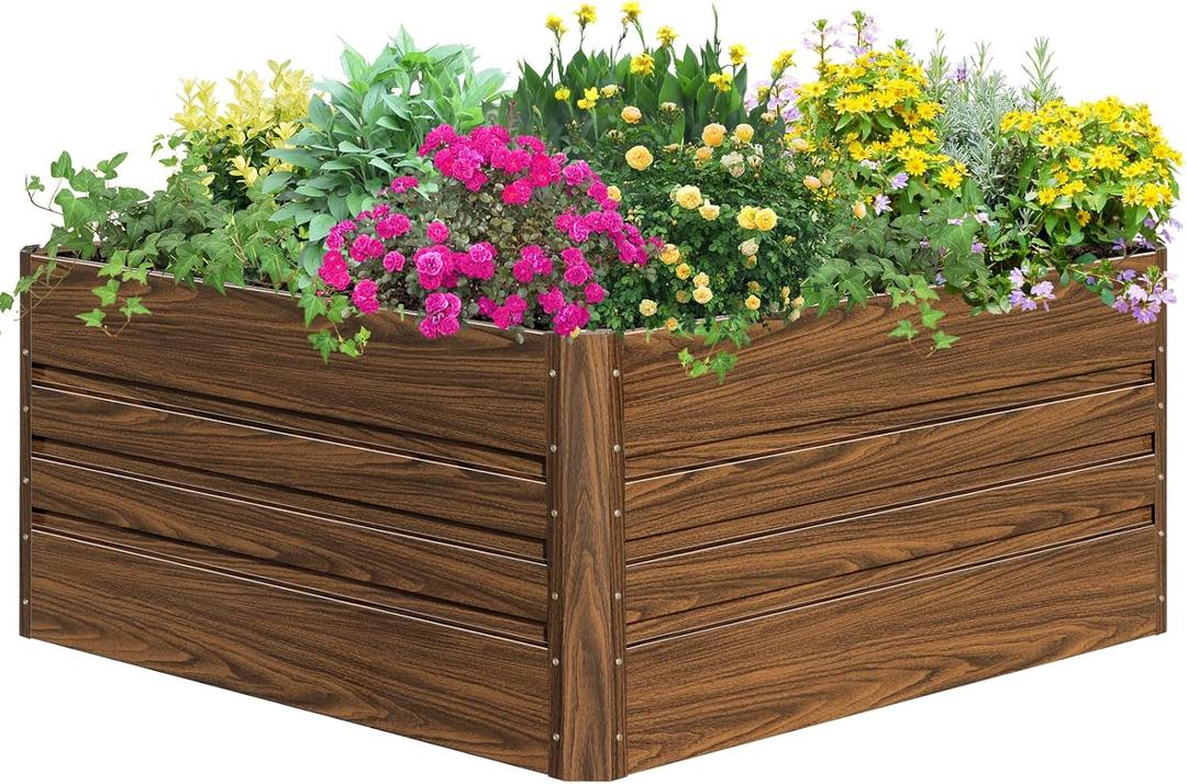 SnugNiture Galvanized Raised Garden Bed 4x2x2FT Outdoor Large Metal Planter Box Steel Kit for Planting Vegetables, Flowers