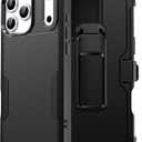 for iPhone 17 Pro Max Case with Belt Clip Holster,Compatible with Magsafe, Military-Grade Protection,2X Screen Protector,Heavy Duty Cover for iPhone 17 Pro Max Case,Black