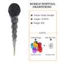 18 Inch Kinky Afro Bubble Ponytail Extension for Black Women Long Drawstring Ponytail Natural Black Clip on Ponytails for Kids Synthetic Hair Piece Protective Style