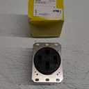 Hubbell Wiring Device-Kellems 50 A, Industrial, Receptacle, Black, No Tamper Resistant HBL9450A - 1 Each