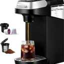 Single Serve Coffee Maker | Iced and Hot Coffee, K Cup and Grounds Compatible, 6-12 Oz Brew Sizes, Compact Design, Removable Water Reservoir