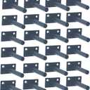 24 Pcs 3" Black Steel Floating Shelf Bracket Blind Shelf Supports - Hidden Brackets for Floating Wood Shelves - Concealed Blind Shelf Support  Screws and Wall Plugs Included