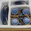 Plates and Bowls Sets, 16 Pieces Dinnerware Sets, Service For 4, Blue