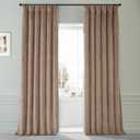 HPD Half Price Drapes Signature Plush Velvet Blackout Curtains for Bedroom (1 Panel), 50W X 96L Hotel Black Out Curtains for Living Room, Thermal Insulated Blackout Curtains for Window, Pashmina Taupe