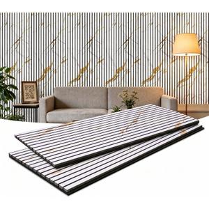2 Pack Wood Slat Acoustic Panels,Decorative Sound Absorbing Wall Panels